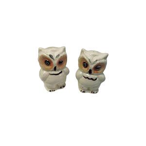 Vintage‎ Shawnee Winking Owl Salt and Pepper Shakers Cork Stoppers 3"